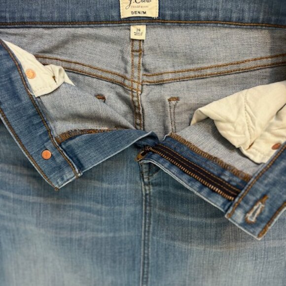 J. CREW Raw Hem Denim Pencil Skirt - Picture 4 of 8